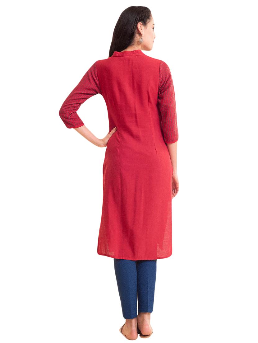 Embroidered straight kurta - 15494785 - Zoom Image - 3