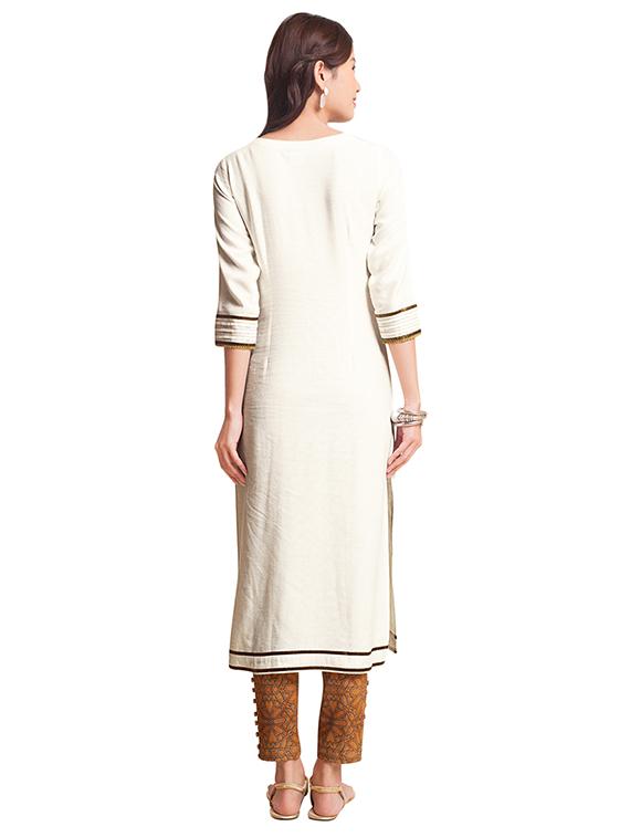 Embroidered straight kurta - 15494786 - Zoom Image - 3