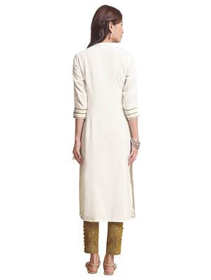 Straight embroidered kurta - 15494793 - Standard Image - 3