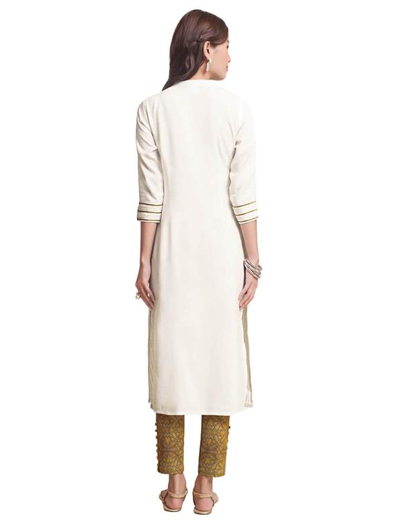 Straight embroidered kurta - 15494793 - Zoom Image - 3