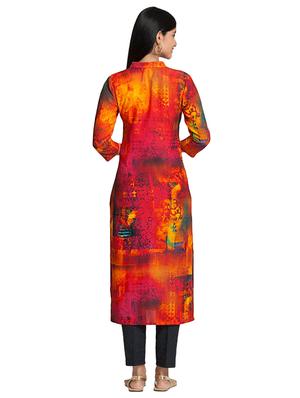 Straight digital print kurta - 15494797 - Standard Image - 3