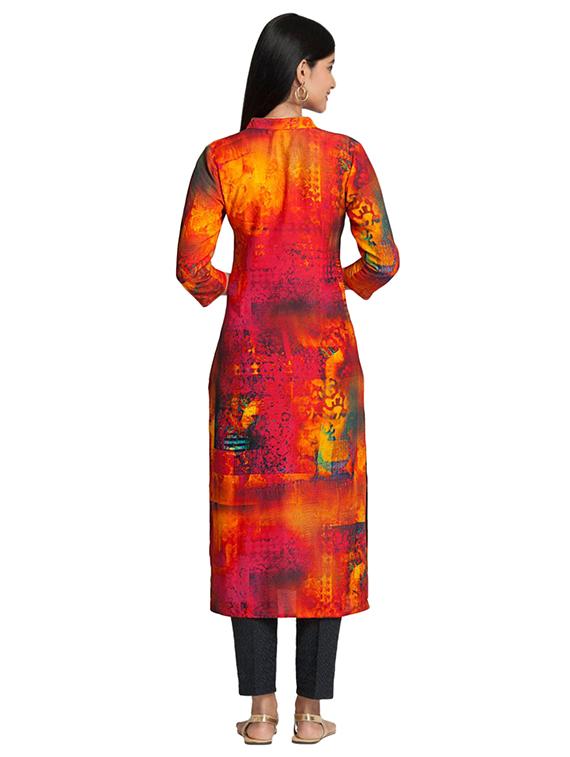 Straight digital print kurta - 15494797 - Zoom Image - 3
