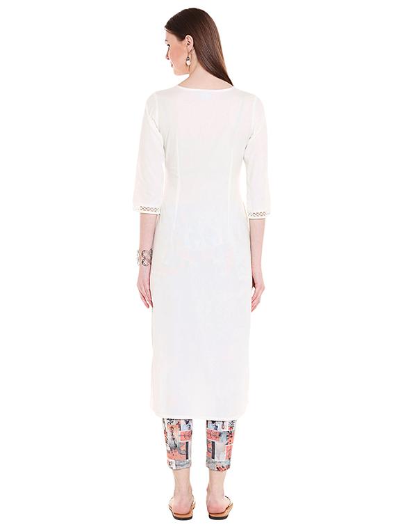 Straight pintucks kurta - 15494836 - Zoom Image - 3
