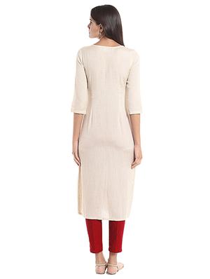 Straight double slit kurta - 15494849 - Standard Image - 3