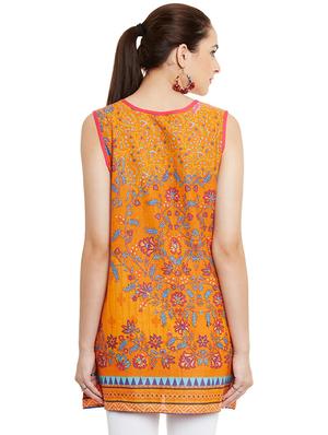 v-neck button detail kurti - 15495146 - Standard Image - 3