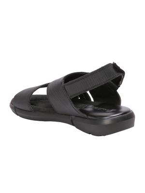 red chief black leather back strap sandals - 15495210 - Standard Image - 3