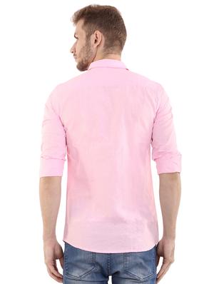 pink cotton casual shirt - 15495357 - Standard Image - 3