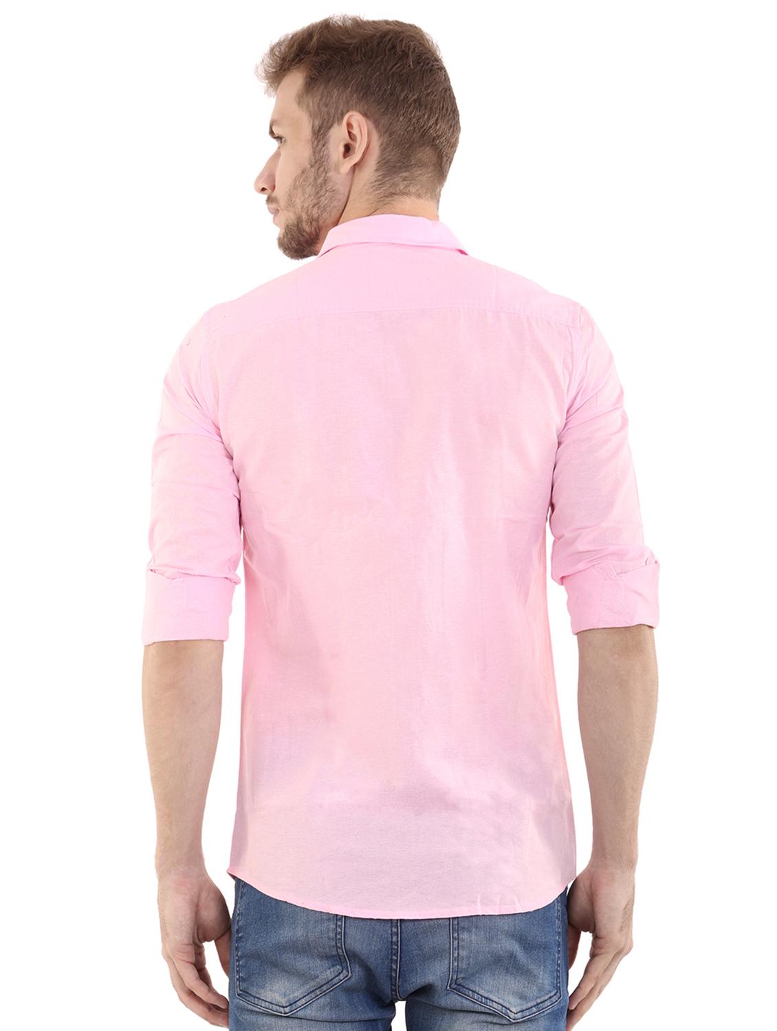 pink cotton casual shirt - 15495357 - Zoom Image - 3