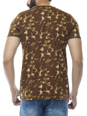 brown cotton all over print t-shirt - 15495639 - Standard Image - 3