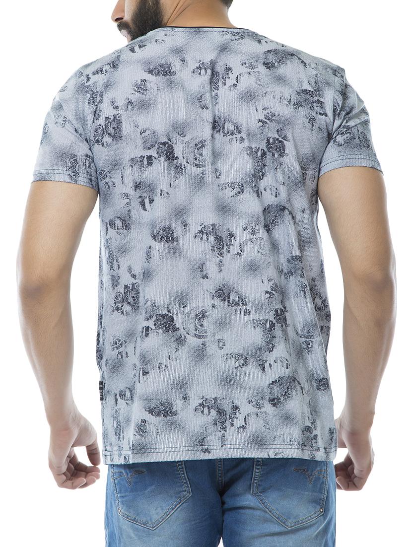 blue cotton blend all over print t-shirt - 15495647 - Zoom Image - 3