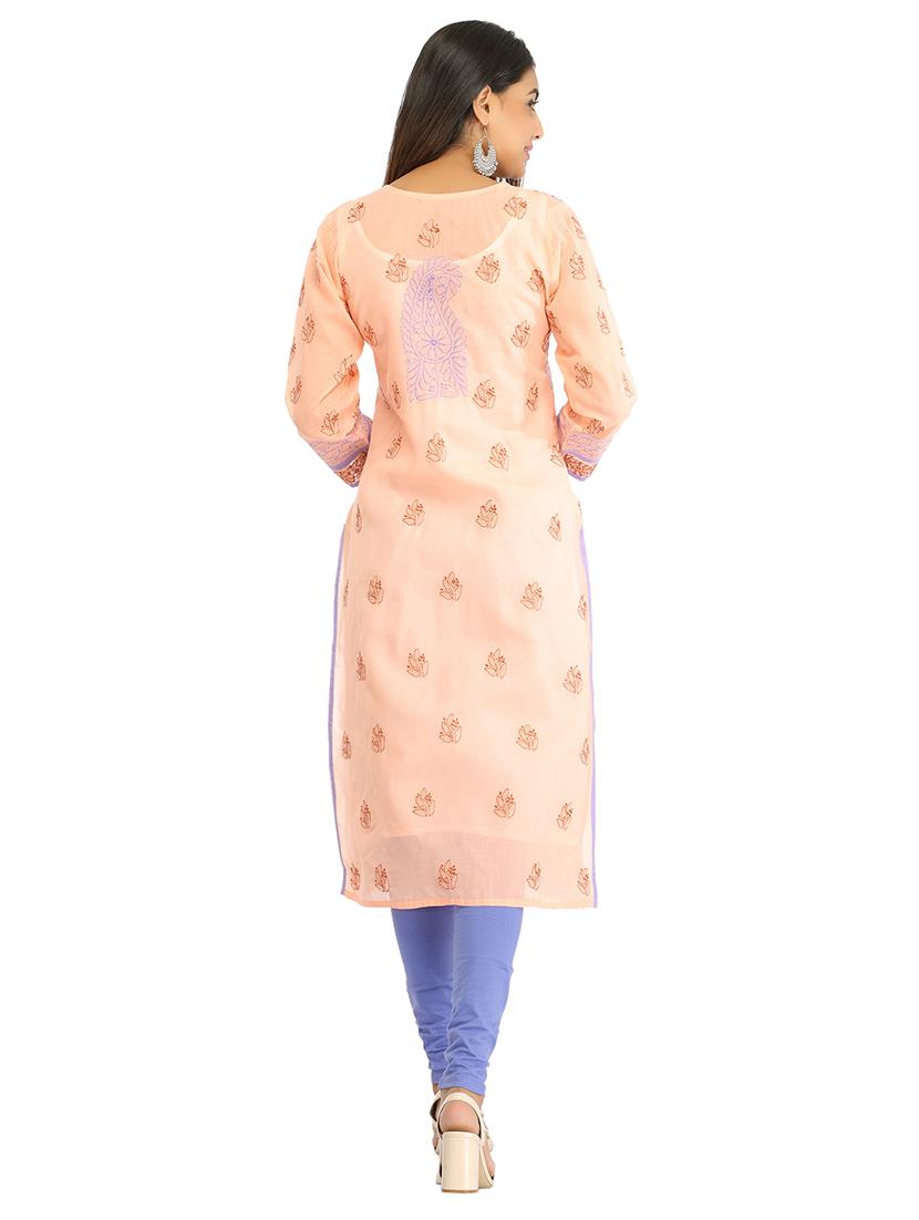 Chikankari straight kurta - 15496139 - Zoom Image - 3