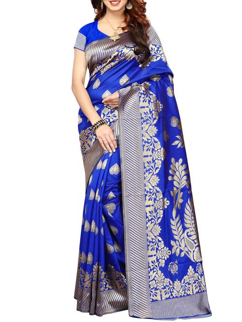 floral kanjivaram saree with blouse - 15496478 - Very Small Image - 1