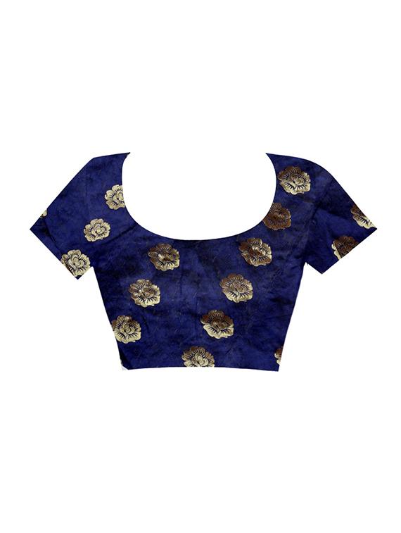 Border embroidered saree with blouse - 15496502 - Zoom Image - 3