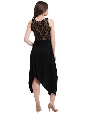 crochet detail asymmetric dress - 15496645 - Standard Image - 3