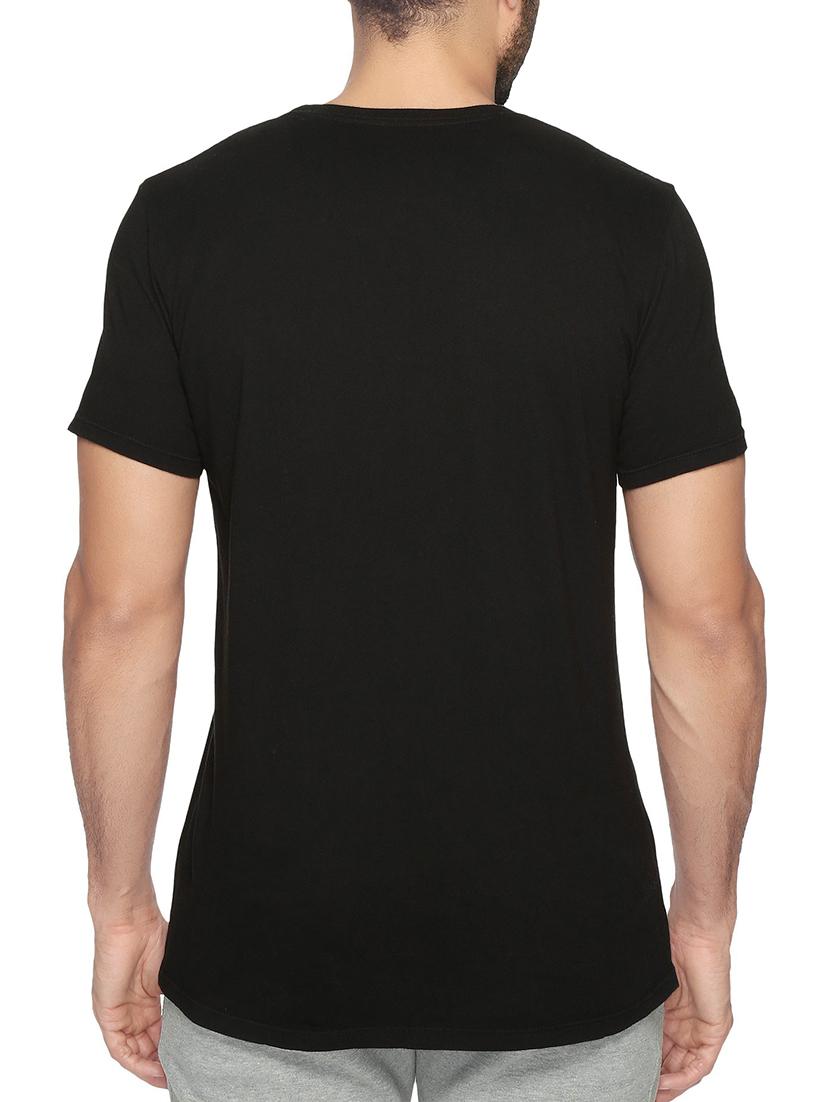 black cotton chest print tshirt - 15496668 - Zoom Image - 3