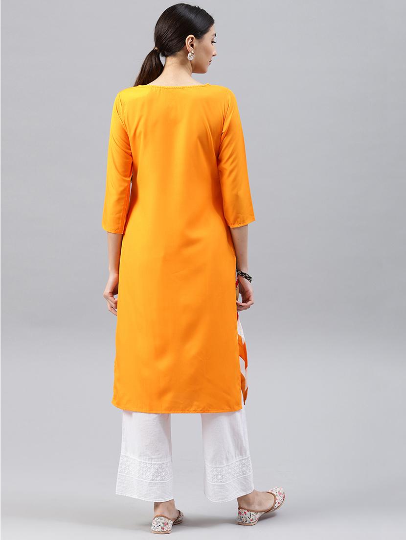 Digital print straight kurta - 15496801 - Zoom Image - 3