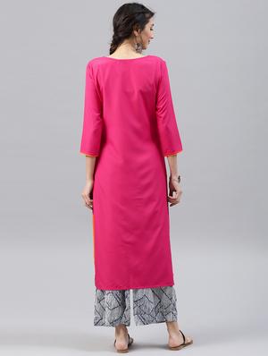 printed straight kurta - 15496806 - Standard Image - 3