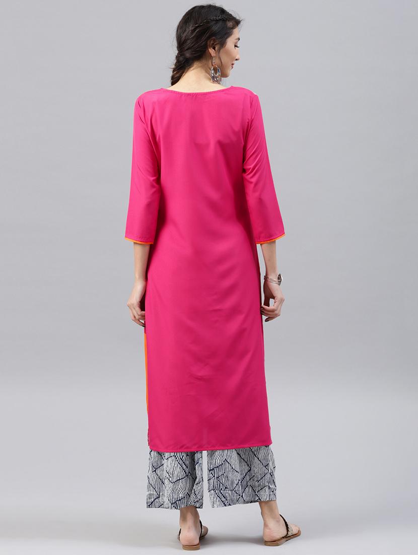 printed straight kurta - 15496806 - Zoom Image - 3