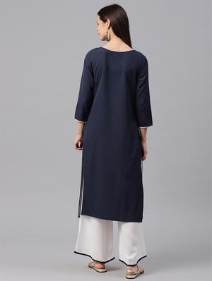 Printed straight kurta - 15496845 - Standard Image - 3
