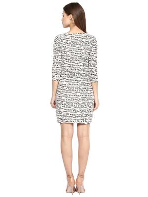 zip detail printed bodycon dress - 15497093 - Standard Image - 3