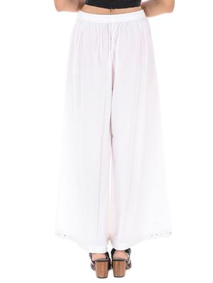 solid flared palazzo with lace - 15497359 - Standard Image - 3
