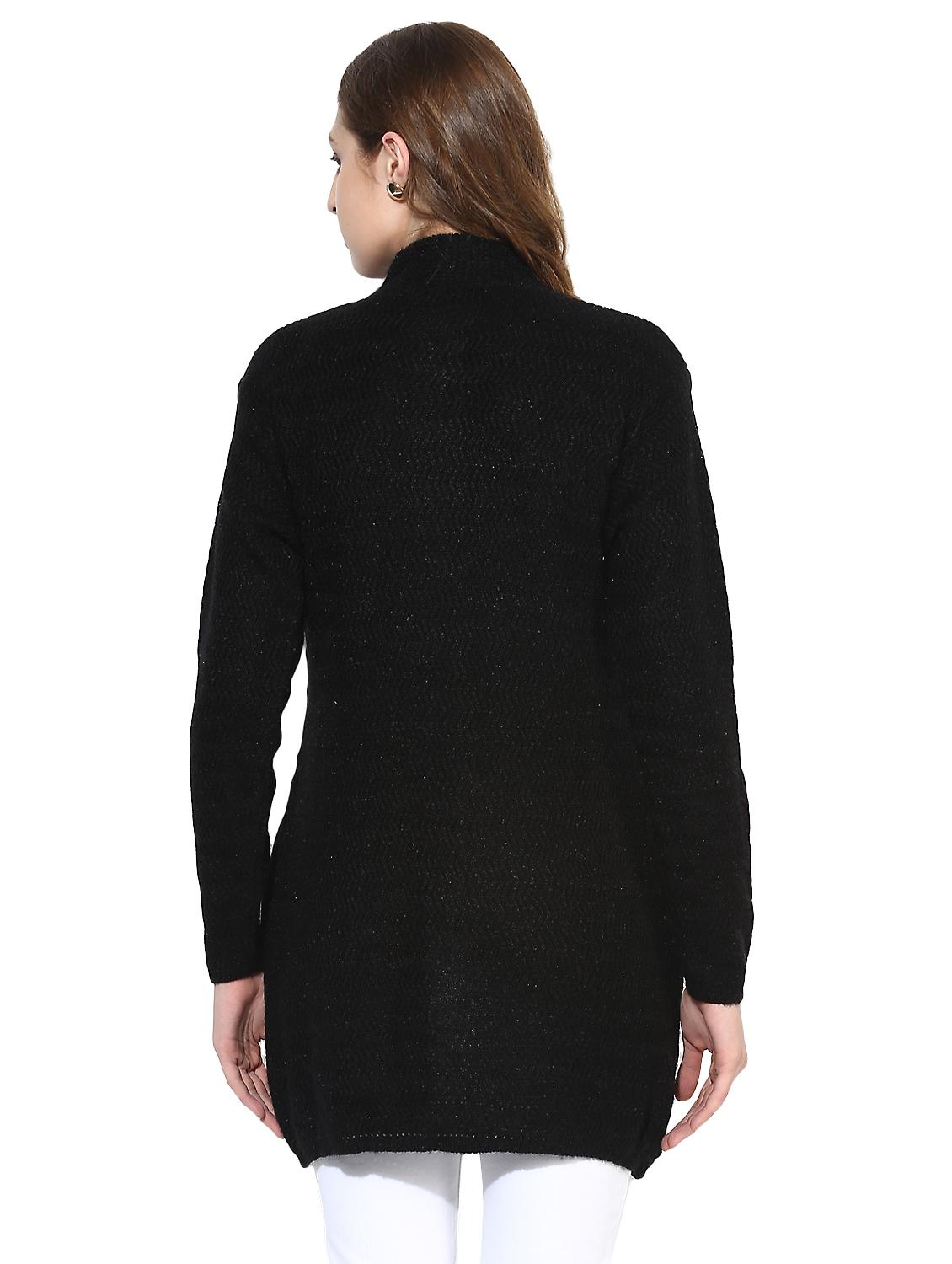 black woolen coatigan - 15497470 - Zoom Image - 3
