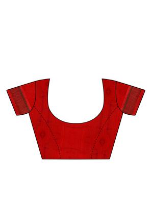 Geometrical woven saree with blouse - 15497530 - Standard Image - 3