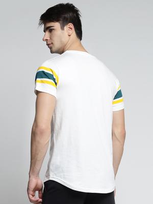 white cotton chest print tshirt - 15497558 - Standard Image - 3