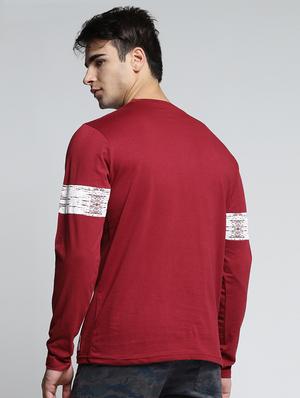 maroon cotton front print t-shirt - 15497569 - Standard Image - 3