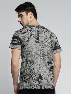 grey cotton all over print tshirt - 15497623 - Standard Image - 3