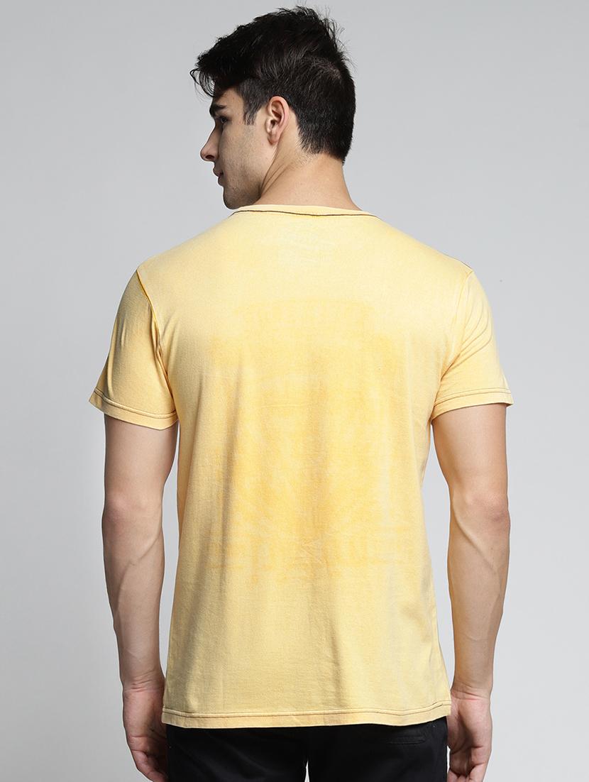 yellow cotton all over print t-shirt - 15497624 - Zoom Image - 3
