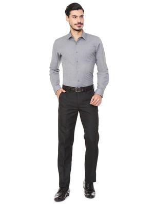 black polyester blend flat front formal trouser - 15497708 - Standard Image - 3