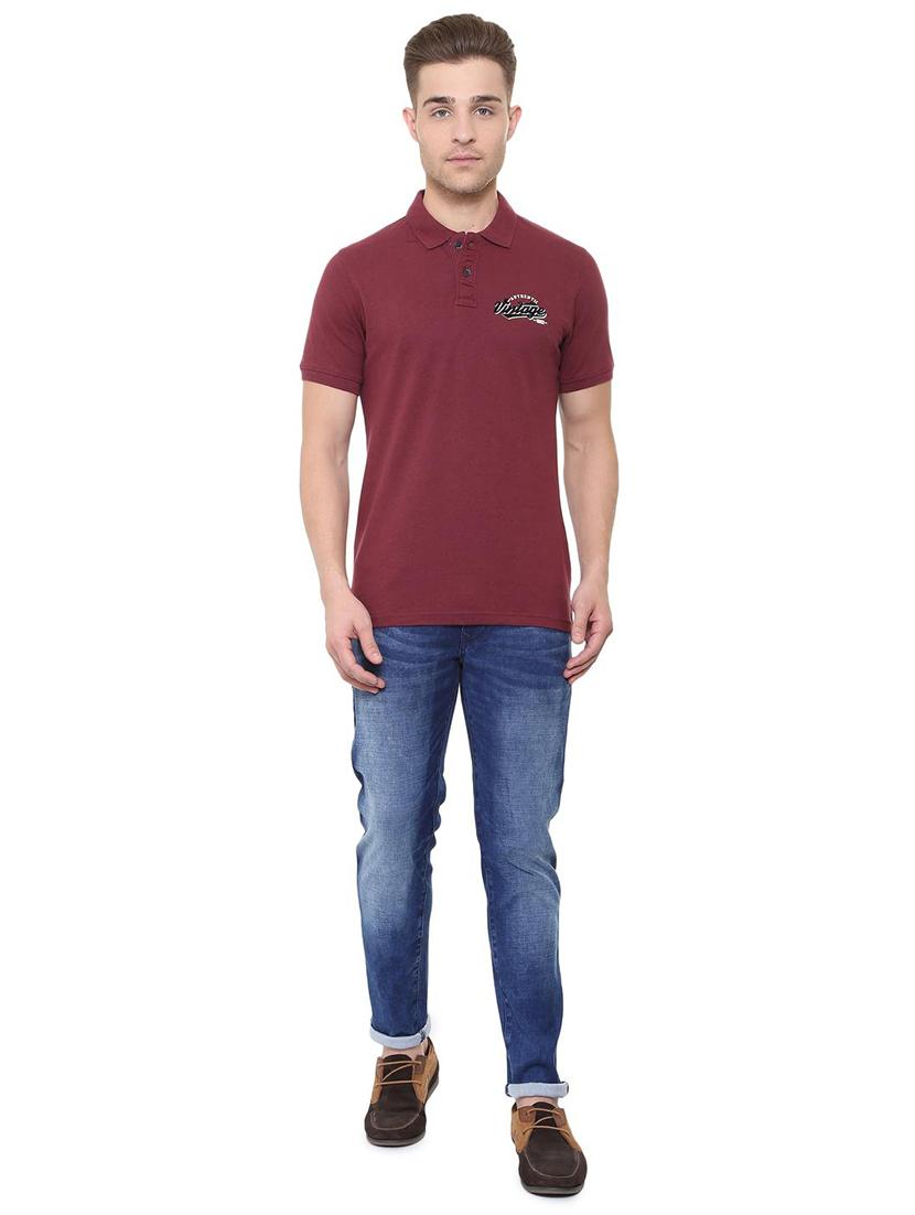 maroon polyester polo tshirt - 15497778 - Zoom Image - 3
