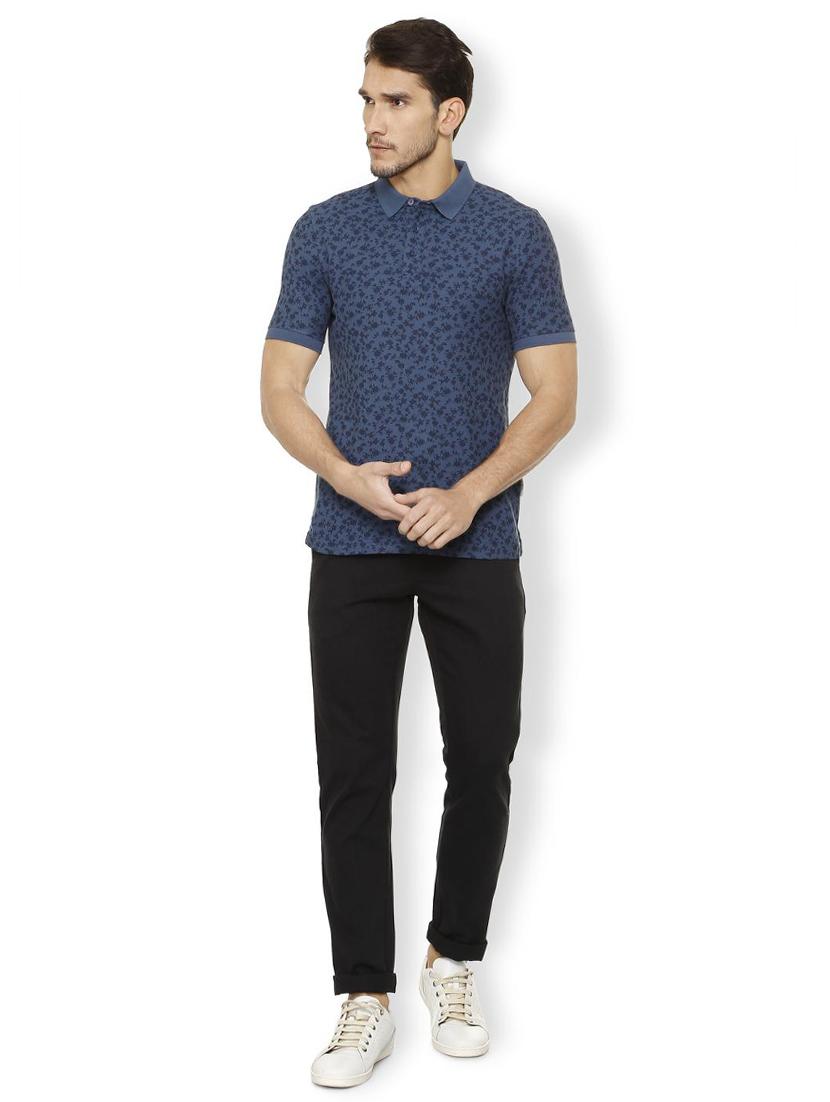 navy blue cotton polo t-shirt - 15497779 - Zoom Image - 3