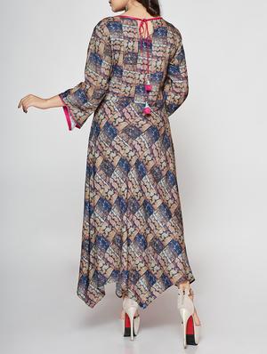 Asymmetric printed kurta - 15498119 - Standard Image - 3