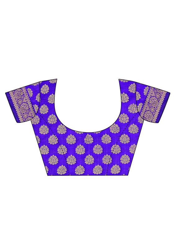 Zari motifs kanjivaram saree with blouse - 15498598 - Zoom Image - 3
