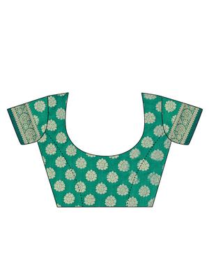 Zari motifs kanjivaram saree with blouse - 15498599 - Standard Image - 3
