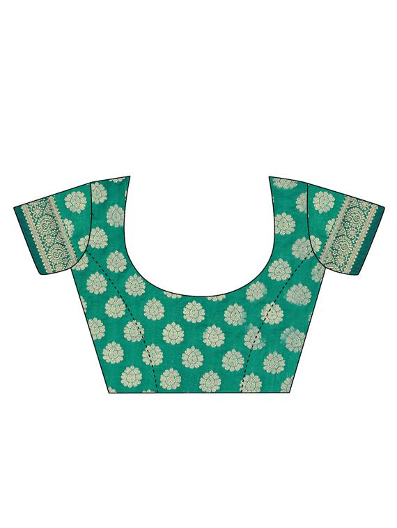 Zari motifs kanjivaram saree with blouse - 15498599 - Zoom Image - 3