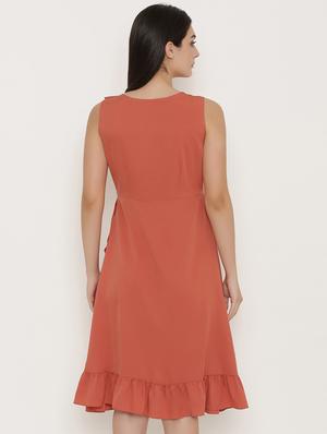 v-neck ruffled dress - 15498679 - Standard Image - 3