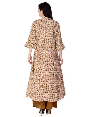bell sleeved printed kurta - 15498815 - Standard Image - 3