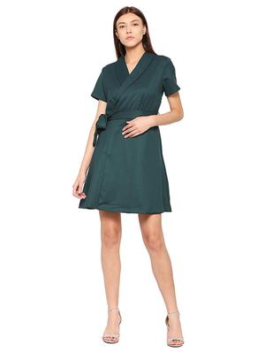 lapel collared a-line dress - 15498971 - Standard Image - 3