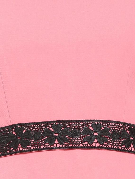 lace detailed tie-up back a-line dress - 15498976 - Zoom Image - 3