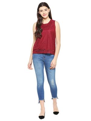 round neck self designed top - 15499003 - Standard Image - 3