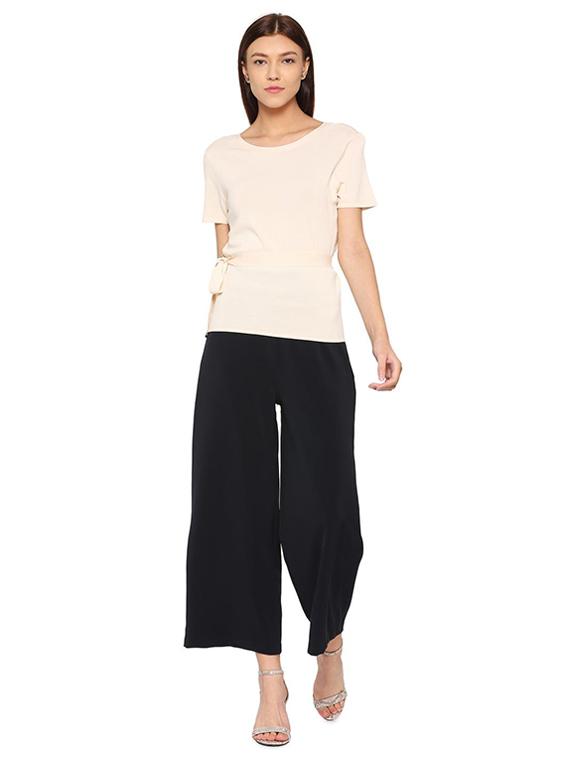 overlap back self-tie waist top - 15499021 - Zoom Image - 3