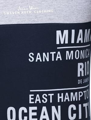 navy blue cotton blend front print t-shirt - 15500111 - Standard Image - 3