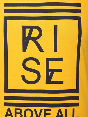 yellow cotton blend chest print tshirt - 15500116 - Standard Image - 3