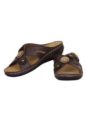 brown slip on wedges - 15501361 - Standard Image - 3