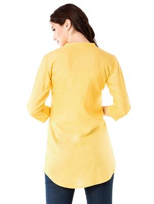 Buttermilk A-line solid kurti - 15502228 - Standard Image - 3