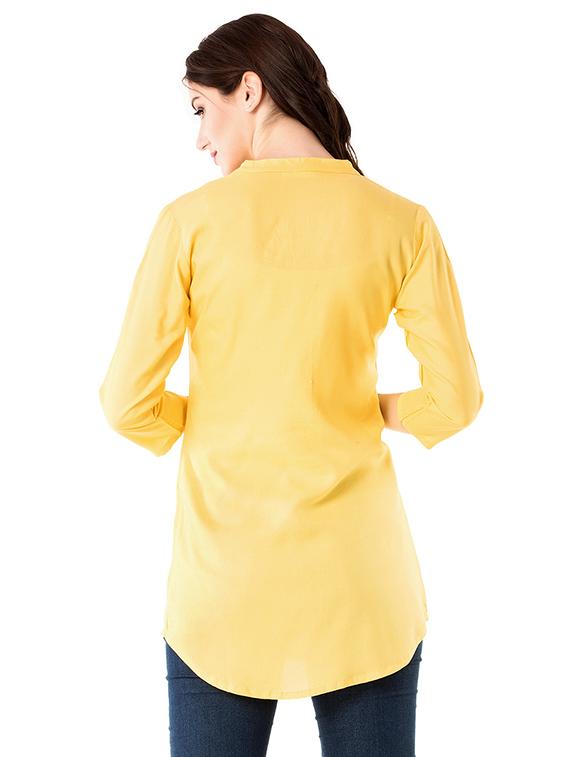 Buttermilk A-line solid kurti - 15502228 - Zoom Image - 3
