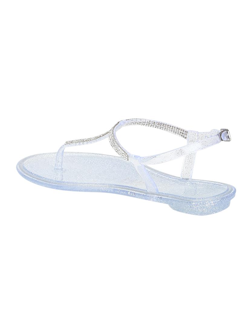 white t-strap sandals - 15502437 - Zoom Image - 3